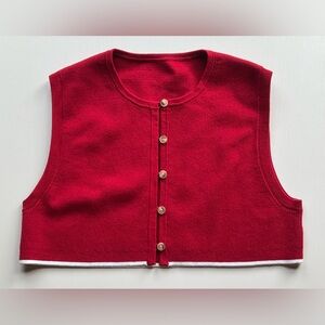 NWOT Madewell Vibrant Red Sleeveless Crop Knit Top Medium